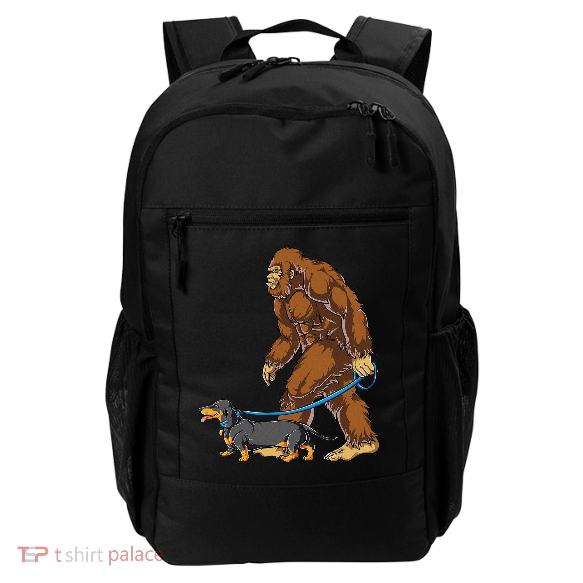 Bigfoot Dachshund Dog Walk Funny Sasquatch Lovers Backpack
