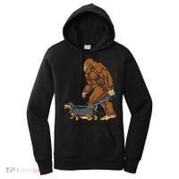 Bigfoot Dachshund Dog Walk Funny Sasquatch Lovers Women's Hoodie thumb 0