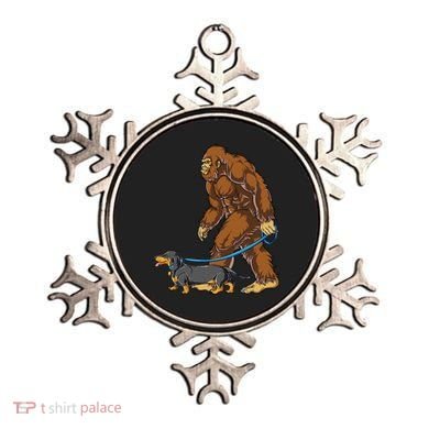 Bigfoot Dachshund Dog Walk Funny Sasquatch Lovers Ornament