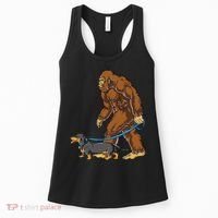Bigfoot Dachshund Dog Walk Funny Sasquatch Lovers Women's Tank Top thumb 0