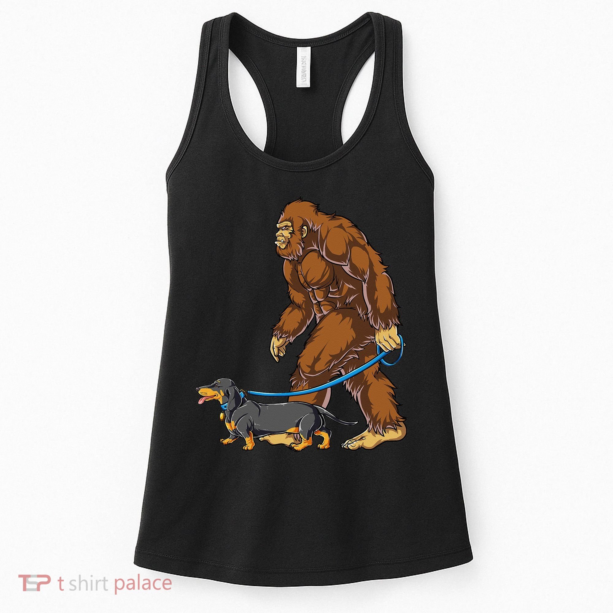 Bigfoot Dachshund Dog Walk Funny Sasquatch Lovers Women's Tank Top