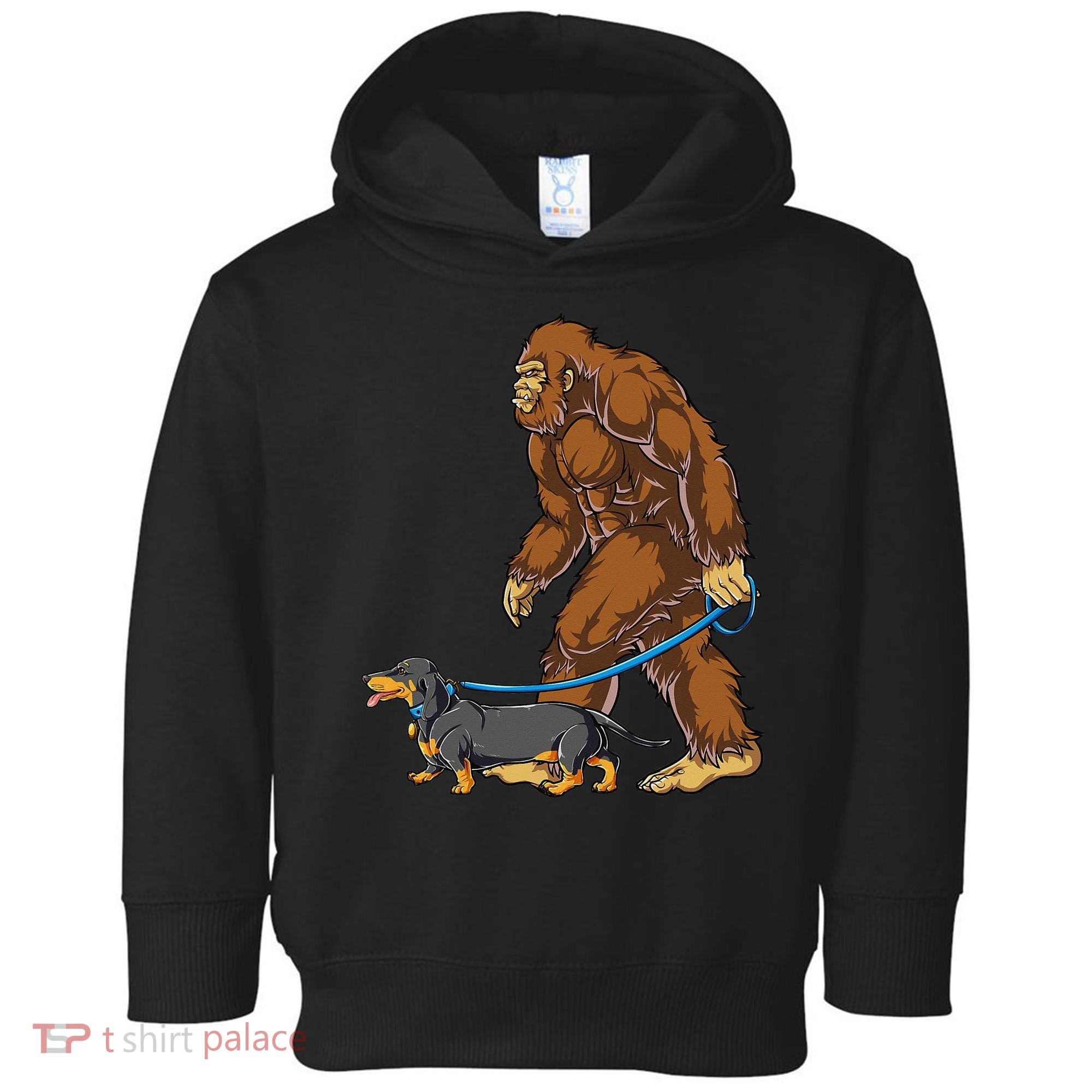 Bigfoot Dachshund Dog Walk Funny Sasquatch Lovers Toddler Hoodie