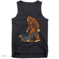 Bigfoot Dachshund Dog Walk Funny Sasquatch Lovers Tank Top thumb 0