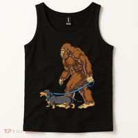 Bigfoot Dachshund Dog Walk Funny Sasquatch Lovers Tank Top thumb 2