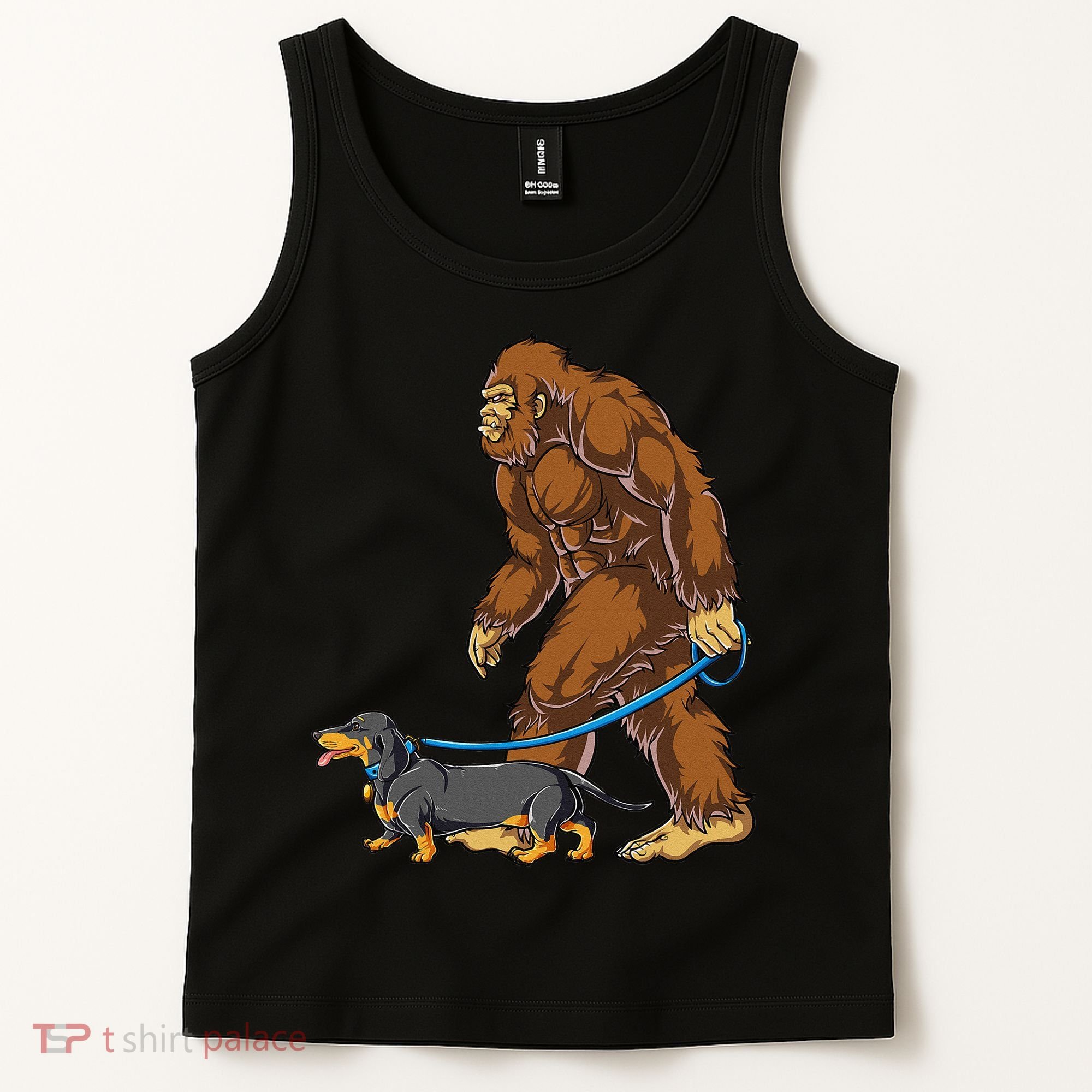 Bigfoot Dachshund Dog Walk Funny Sasquatch Lovers Tank Top