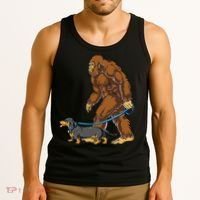 Bigfoot Dachshund Dog Walk Funny Sasquatch Lovers Tank Top thumb 3