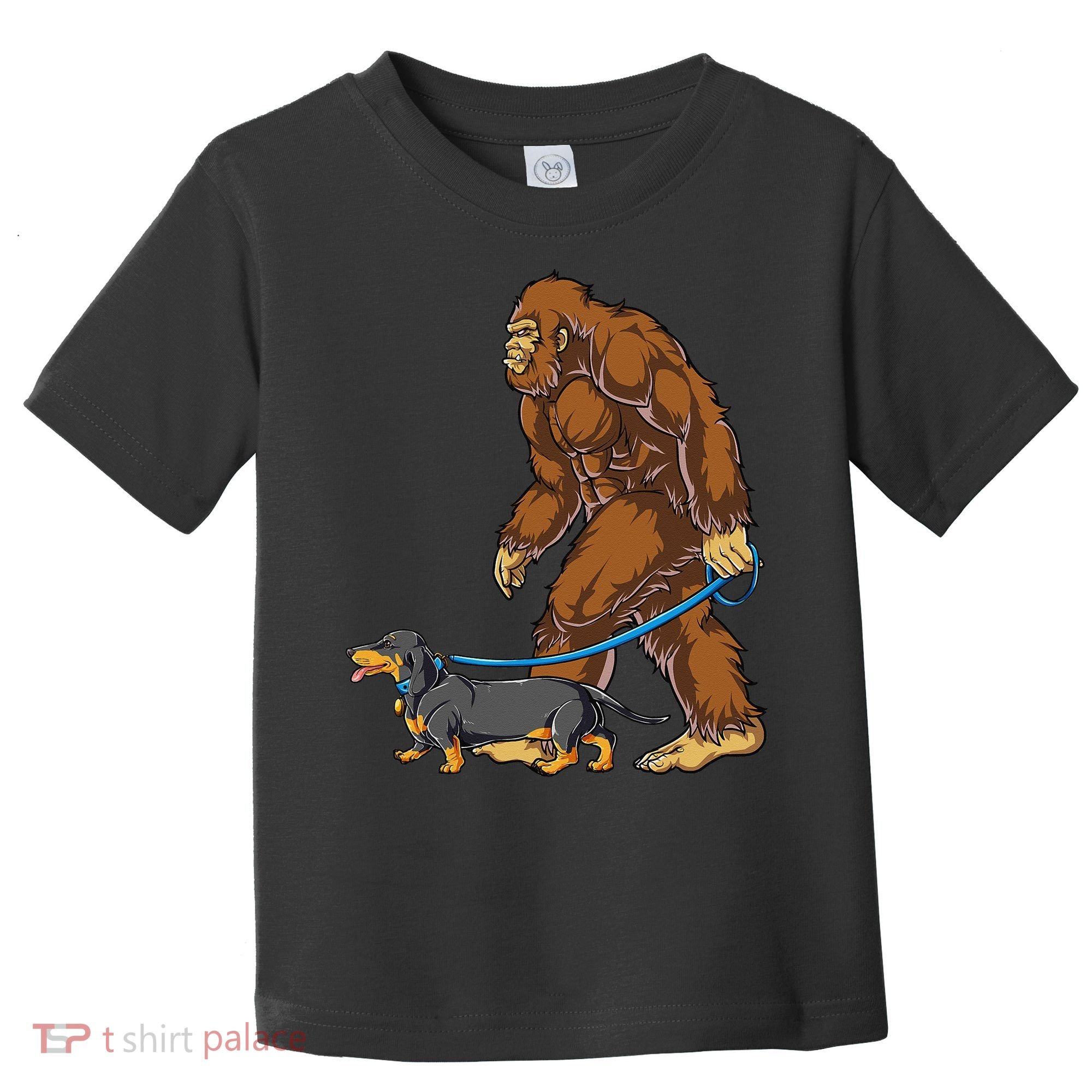 Bigfoot Dachshund Dog Walk Funny Sasquatch Lovers Toddler T-Shirt