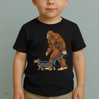 Bigfoot Dachshund Dog Walk Funny Sasquatch Lovers Toddler T-Shirt thumb 2