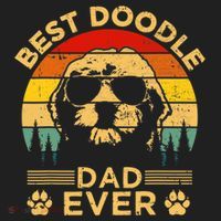 Best Doodle Dad Ever Fathers Day Funny Goldendoodle Dog Gift Beanie thumb 2