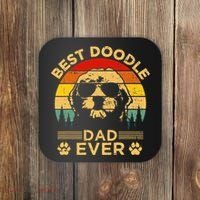 Best Doodle Dad Ever Fathers Day Funny Goldendoodle Dog Gift Coaster thumb 0