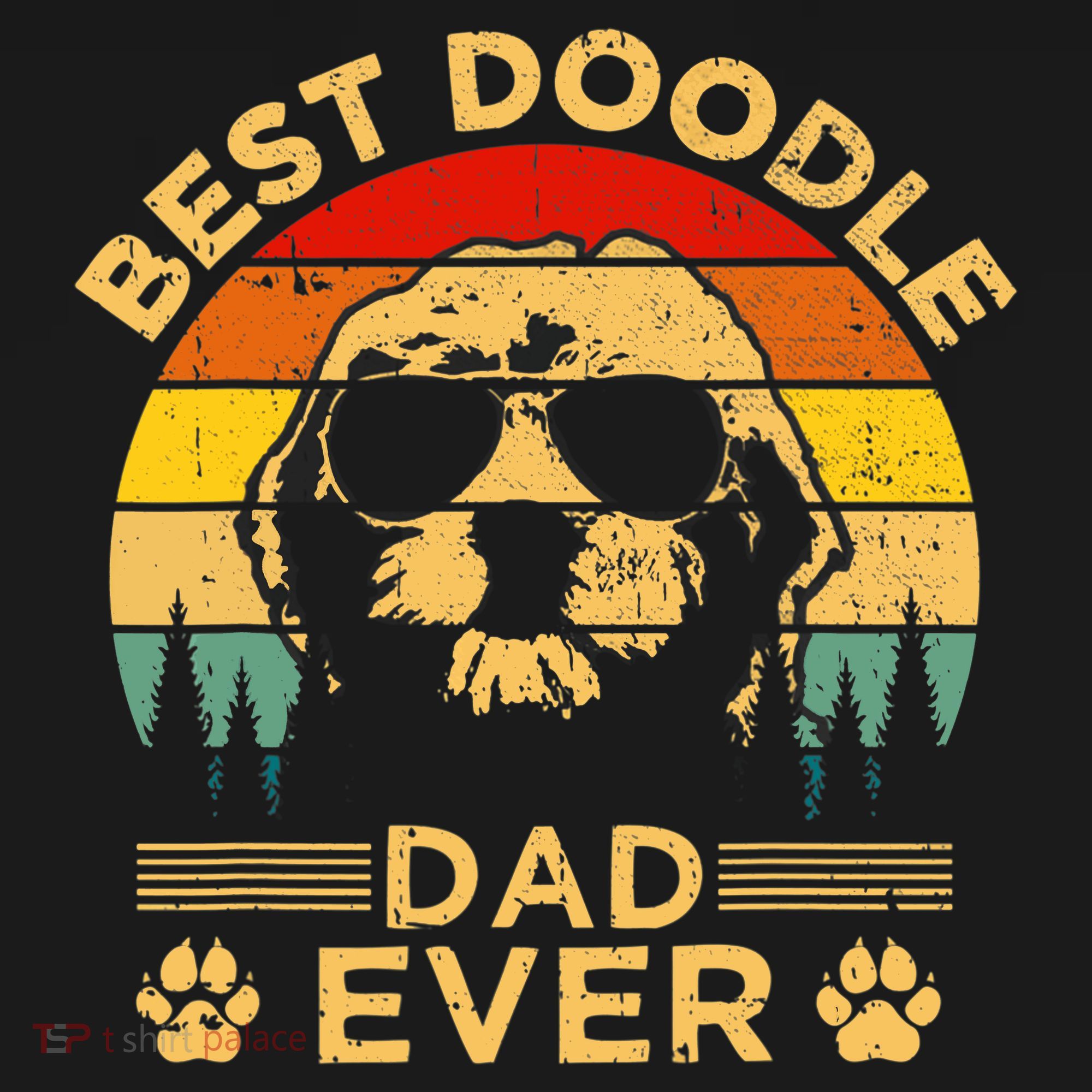Best Doodle Dad Ever Fathers Day Funny Goldendoodle Dog Gift Polo
