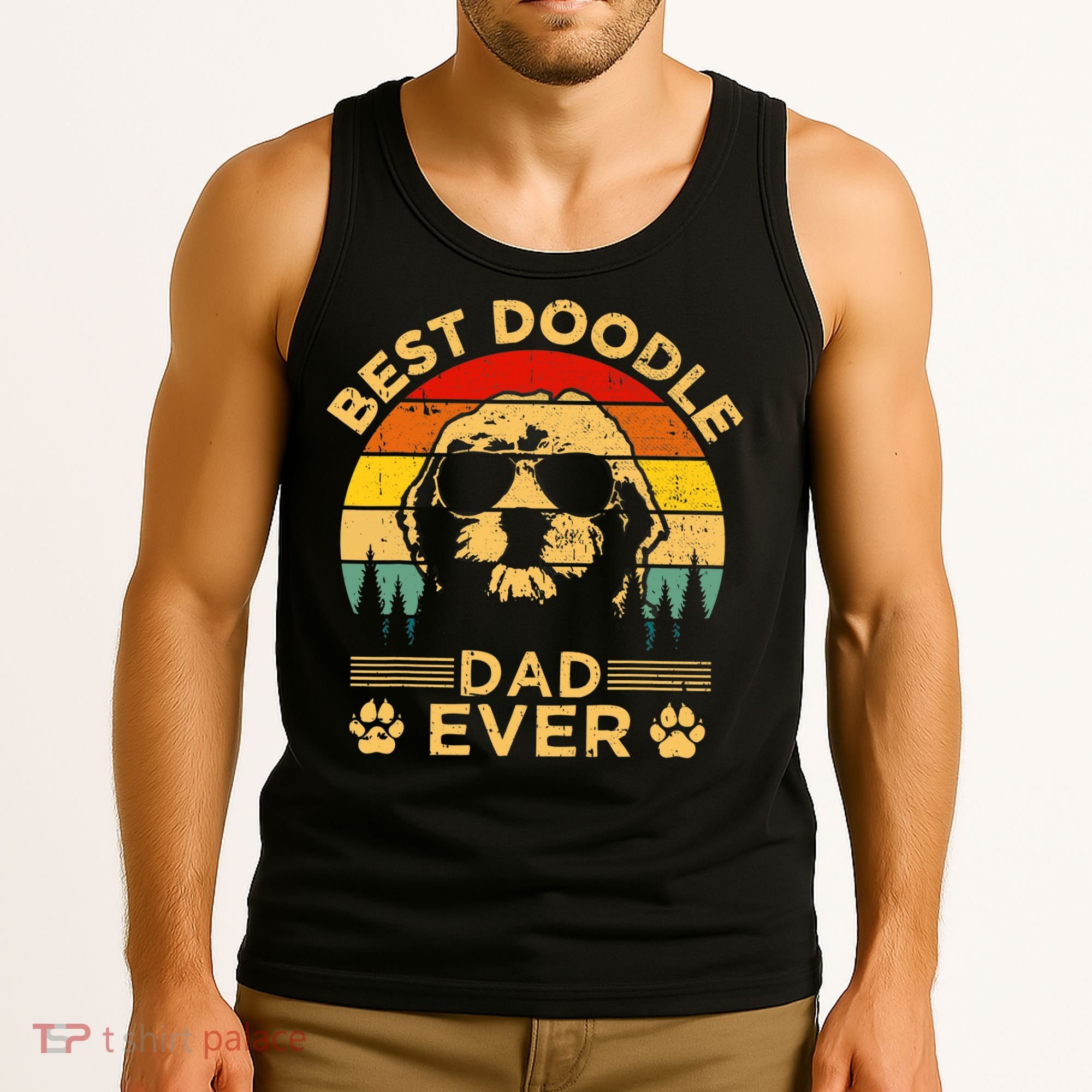 Best Doodle Dad Ever Fathers Day Funny Goldendoodle Dog Gift Tank Top