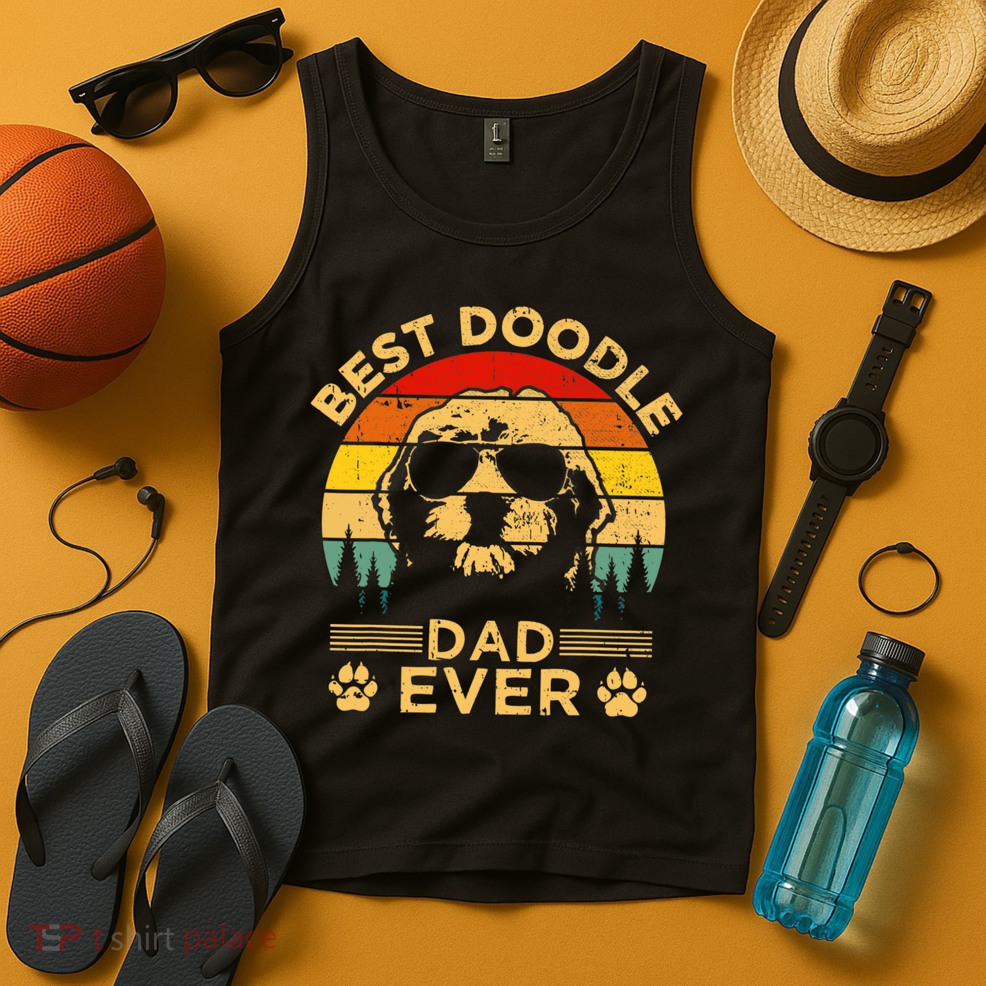Best Doodle Dad Ever Fathers Day Funny Goldendoodle Dog Gift Tank Top