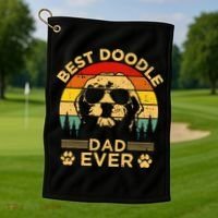 Best Doodle Dad Ever Fathers Day Funny Goldendoodle Dog Gift Golf Towel thumb 1