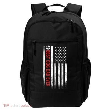 Best Dog Dad Ever American Flag Backpack