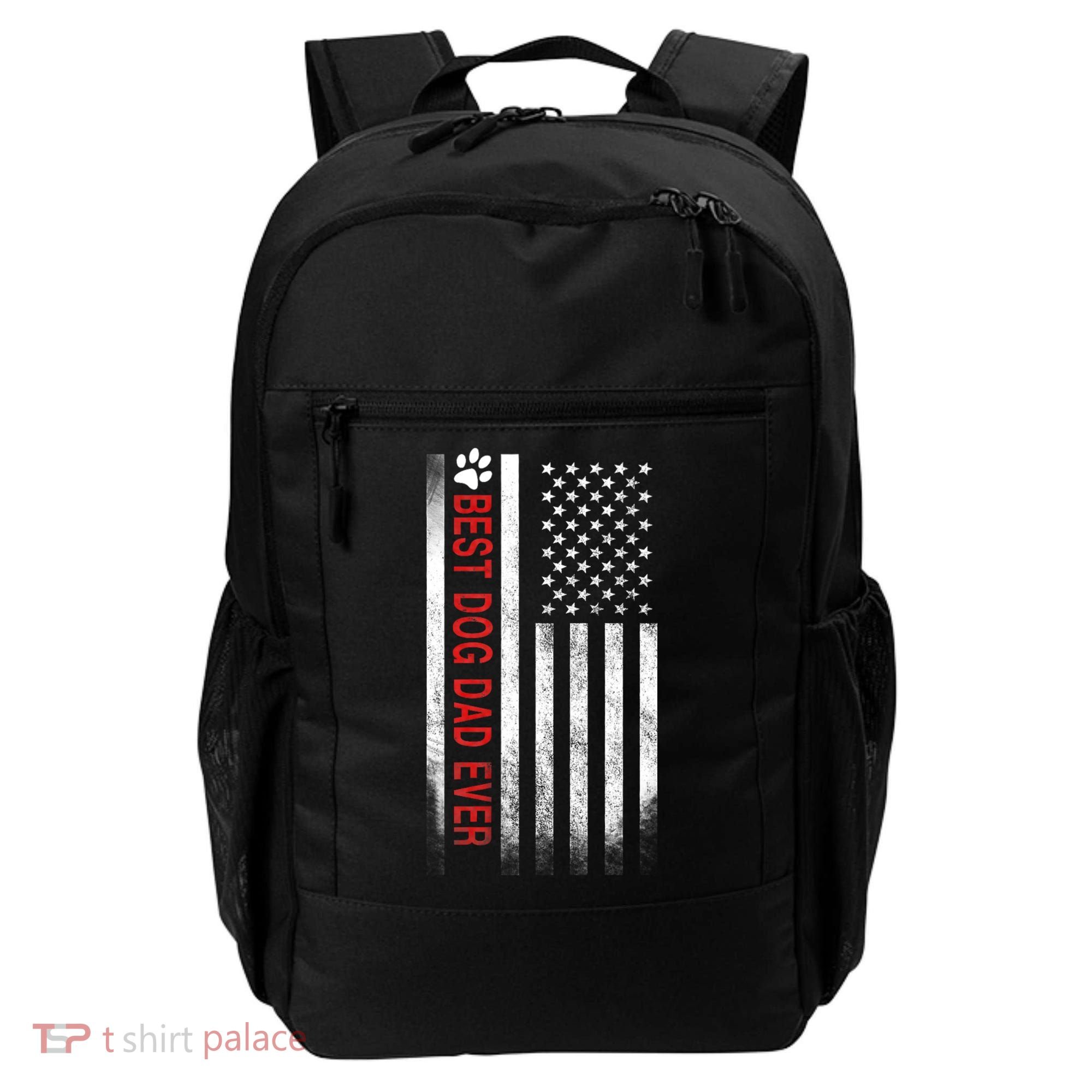 Best Dog Dad Ever American Flag Backpack
