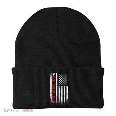 Best Dog Dad Ever American Flag Beanie