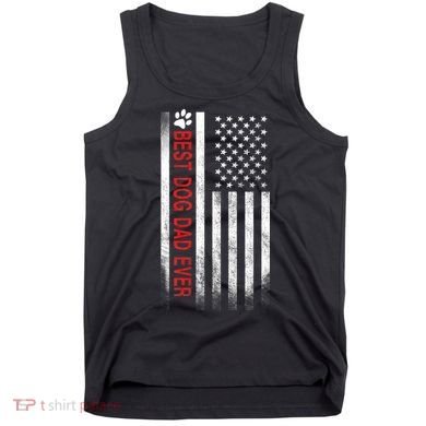 Best Dog Dad Ever American Flag Tank Top