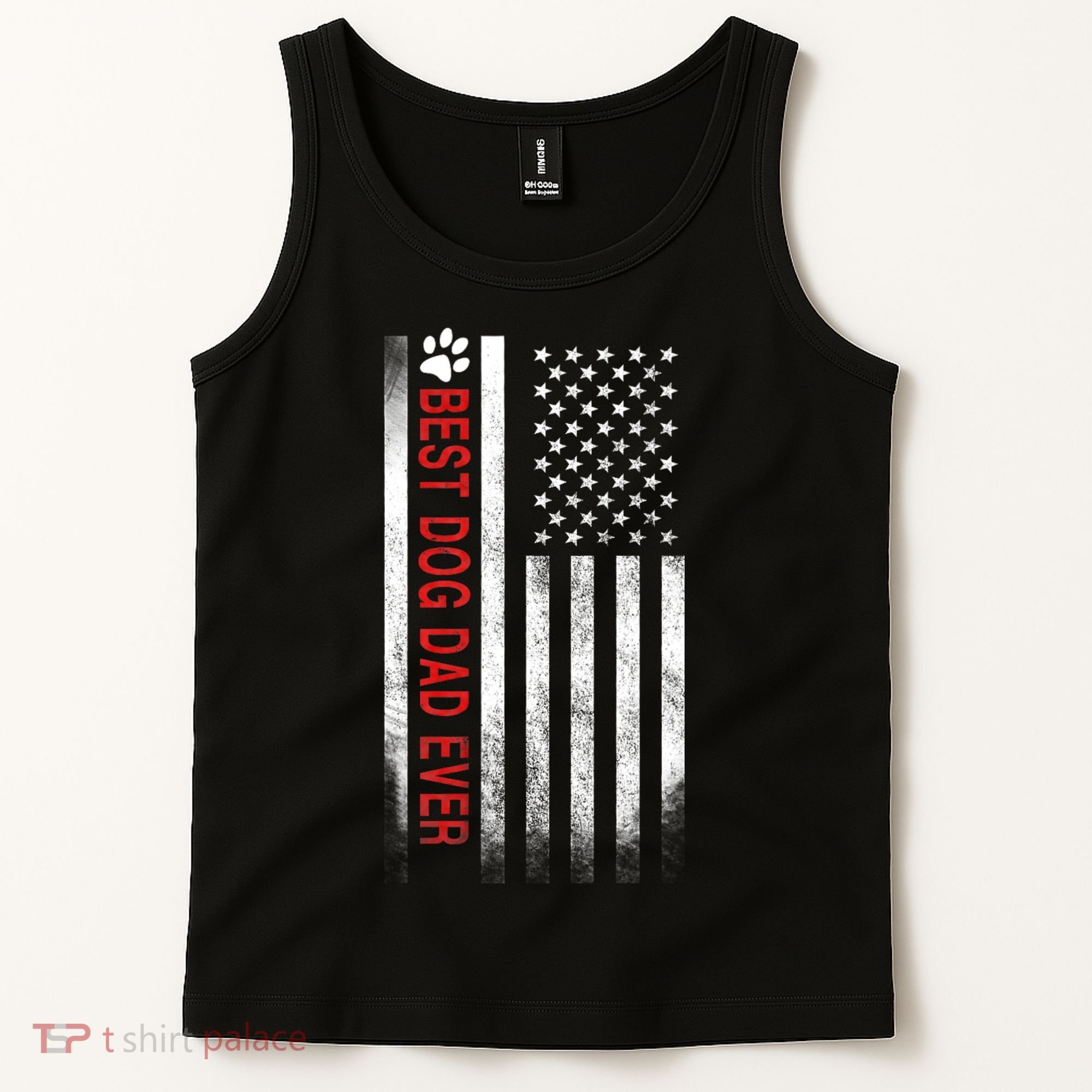 Best Dog Dad Ever American Flag Tank Top