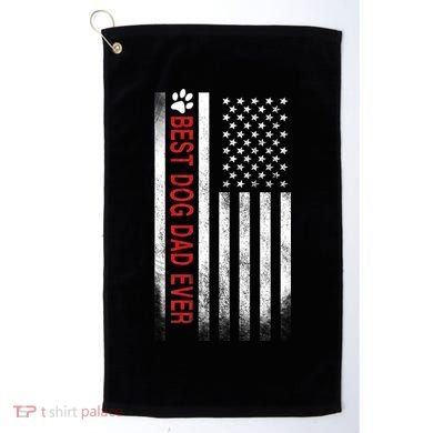 Best Dog Dad Ever American Flag Golf Towel