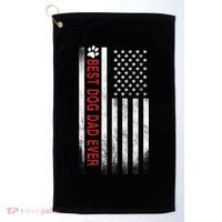 Best Dog Dad Ever American Flag Golf Towel thumb 0