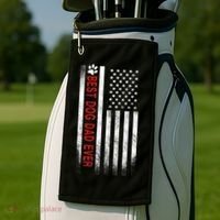 Best Dog Dad Ever American Flag Golf Towel thumb 2