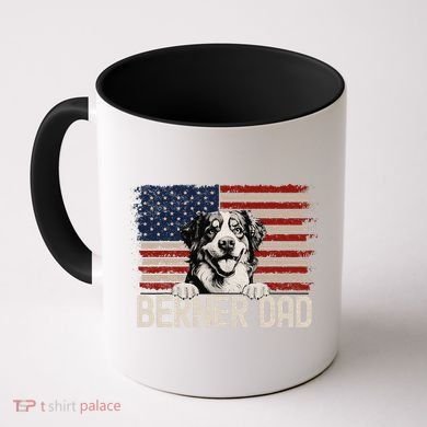 Best Dog Dad Ever American Flag Berner Dad Coffee Mug