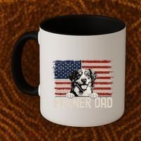 Best Dog Dad Ever American Flag Berner Dad Coffee Mug thumb 2