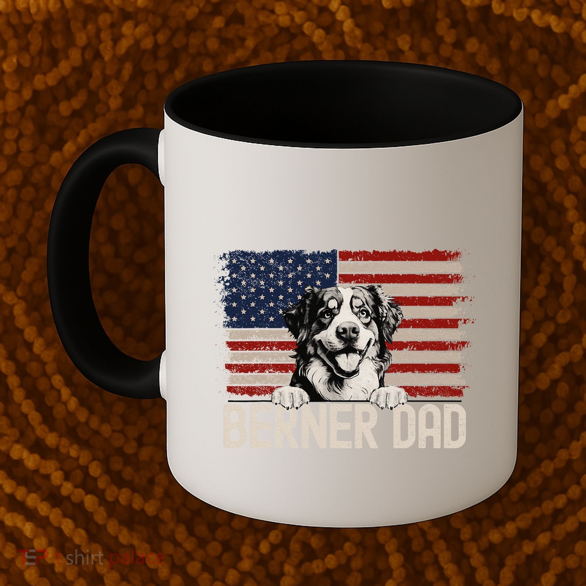 Best Dog Dad Ever American Flag Berner Dad Coffee Mug