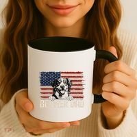 Best Dog Dad Ever American Flag Berner Dad Coffee Mug thumb 3