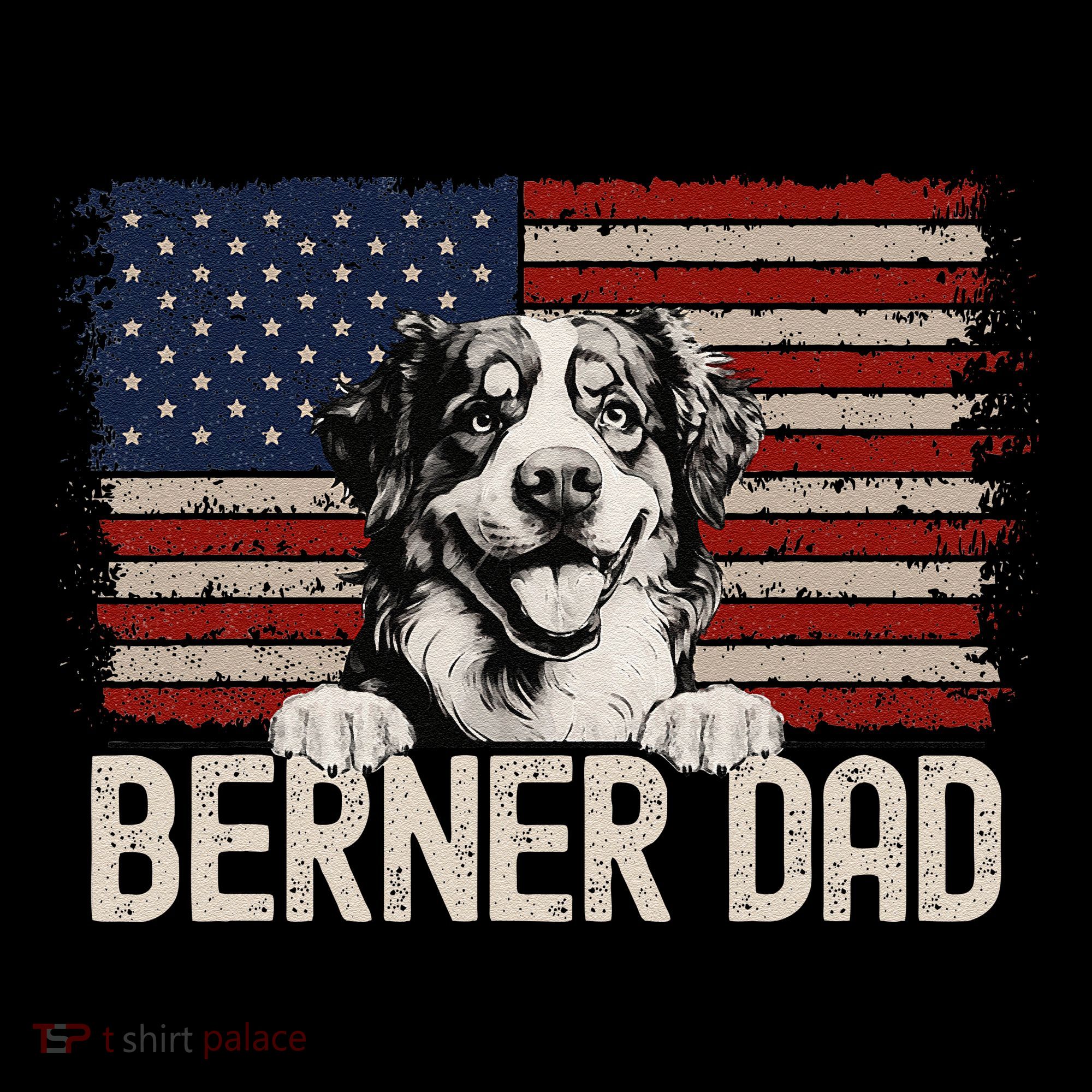Best Dog Dad Ever American Flag Berner Dad Coffee Mug