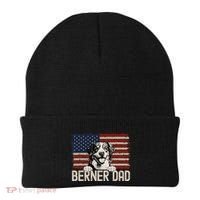 Best Dog Dad Ever American Flag Berner Dad Beanie thumb 0