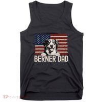 Best Dog Dad Ever American Flag Berner Dad Tank Top thumb 0
