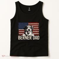 Best Dog Dad Ever American Flag Berner Dad Tank Top thumb 2