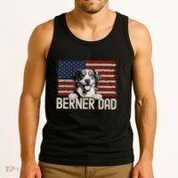 Best Dog Dad Ever American Flag Berner Dad Tank Top thumb 3