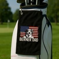 Best Dog Dad Ever American Flag Berner Dad Golf Towel thumb 2