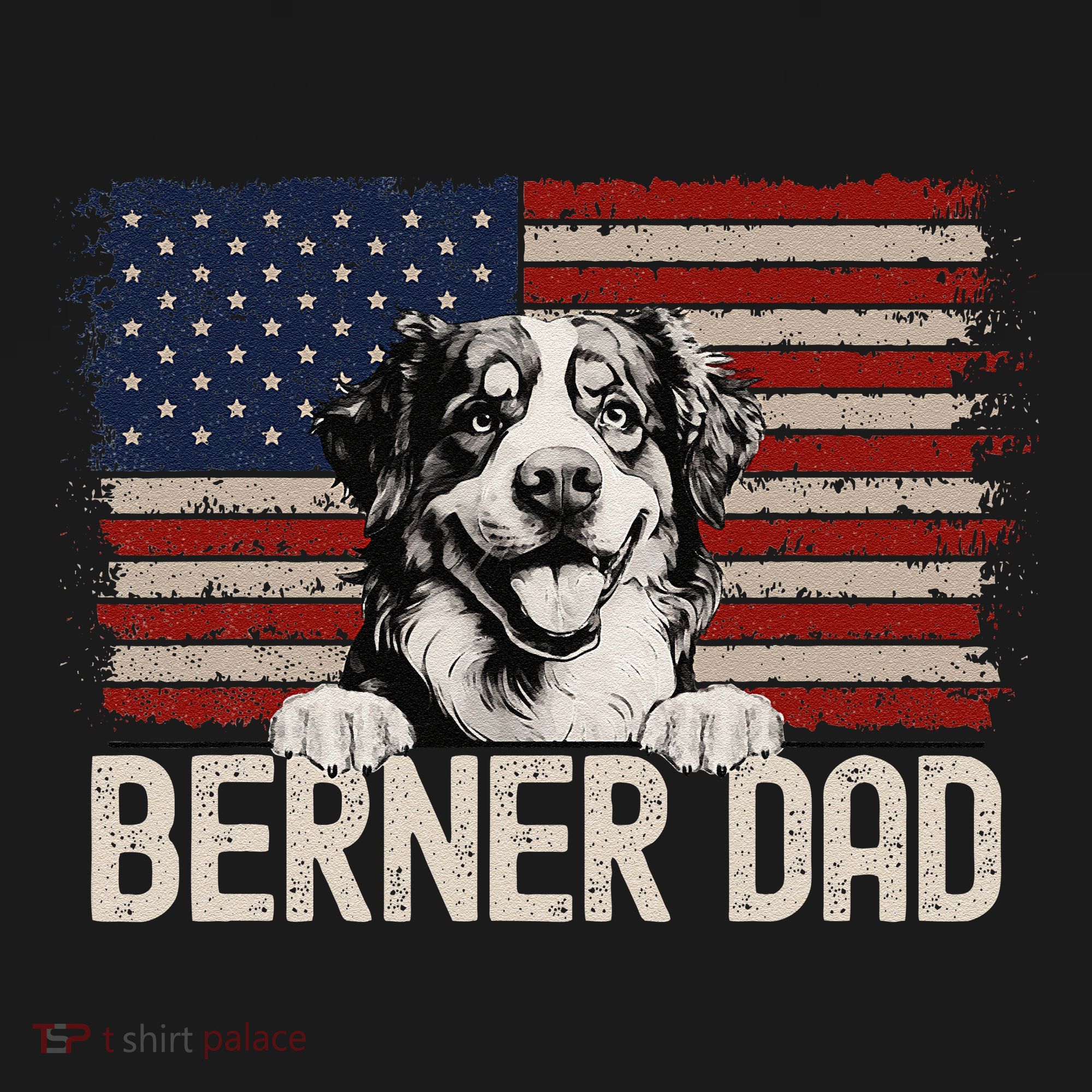 Best Dog Dad Ever American Flag Berner Dad Visor