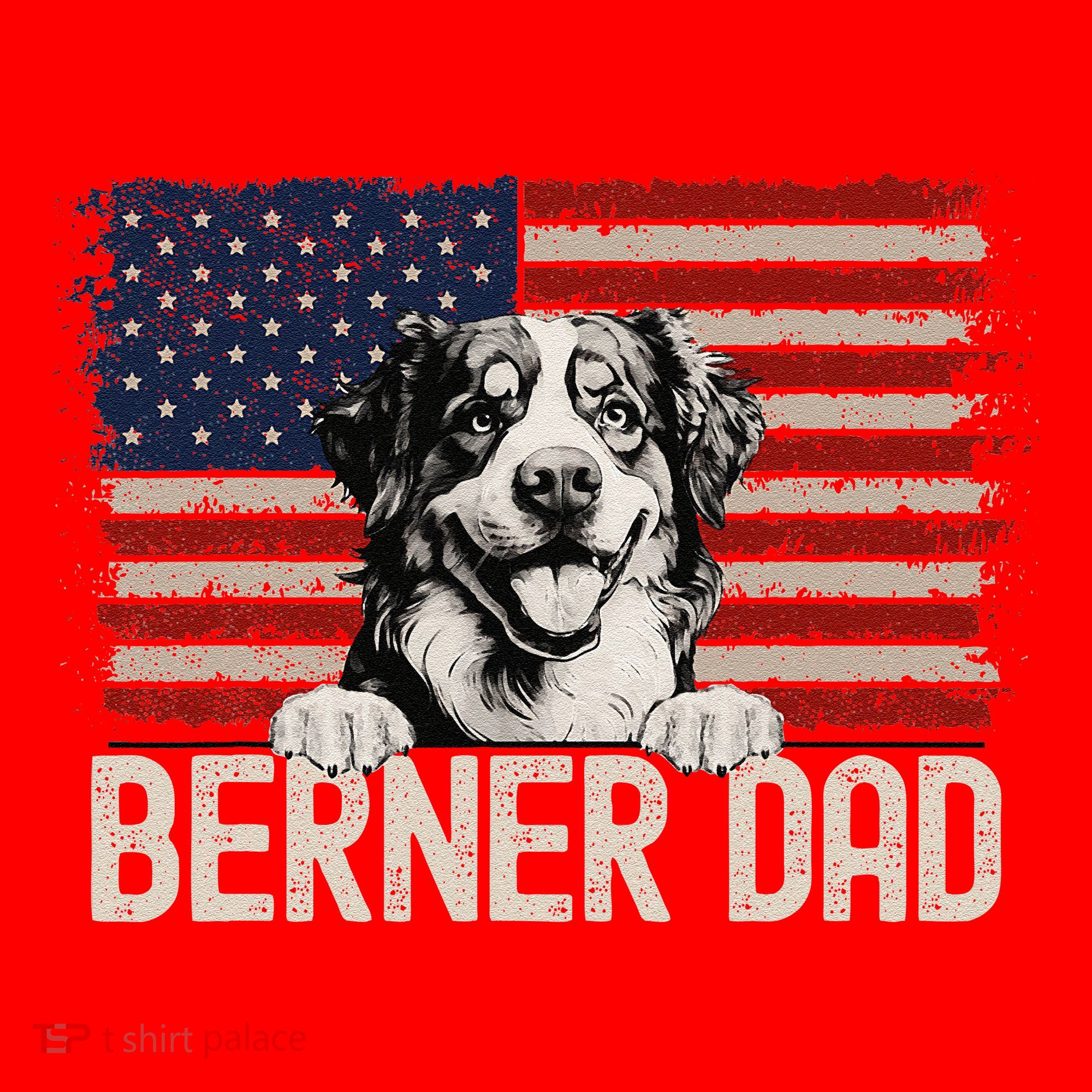 Best Dog Dad Ever American Flag Berner Dad Santa Hat