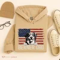 Best Dog Dad Ever American Flag Berner Dad Hoodie thumb 4