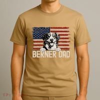 Best Dog Dad Ever American Flag Berner Dad T-Shirt thumb 3
