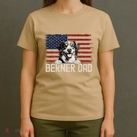 Best Dog Dad Ever American Flag Berner Dad T-Shirt thumb 4