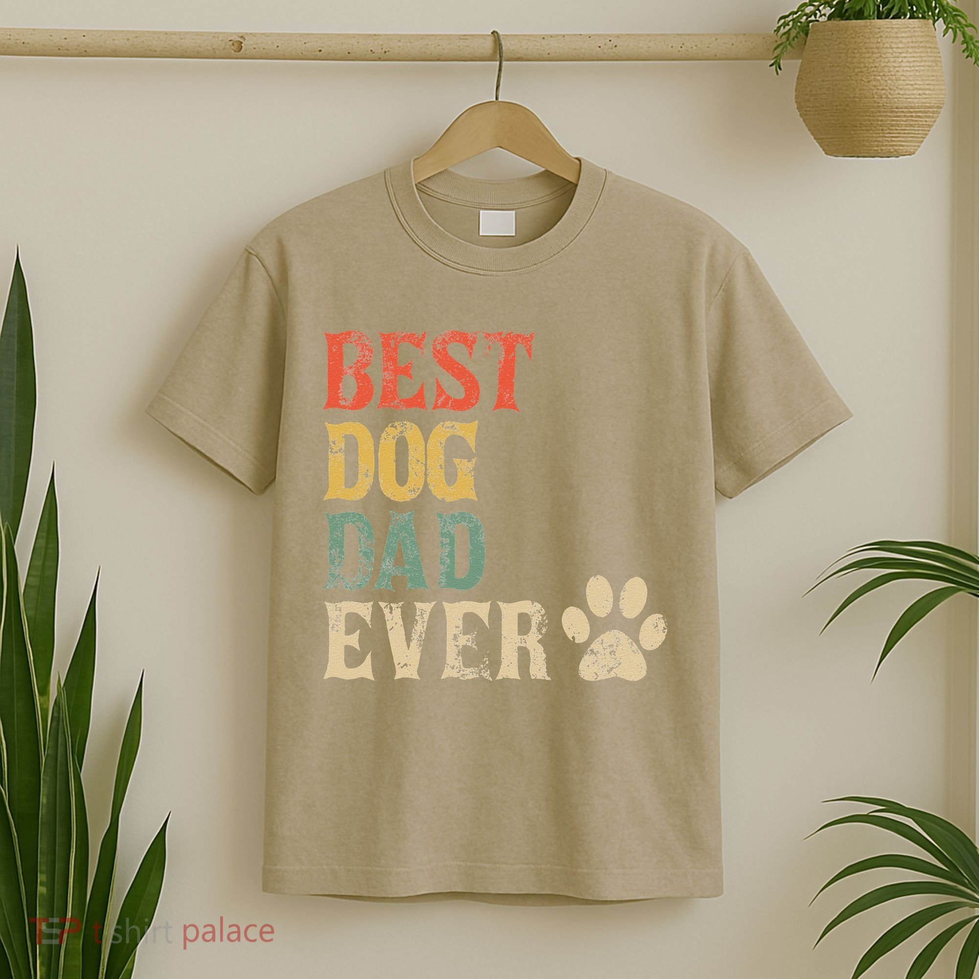 Best Dog Dad Ever Vintage Dog Daddy Retro Doggy Father T-Shirt