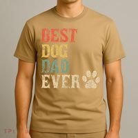 Best Dog Dad Ever Vintage Dog Daddy Retro Doggy Father T-Shirt thumb 3