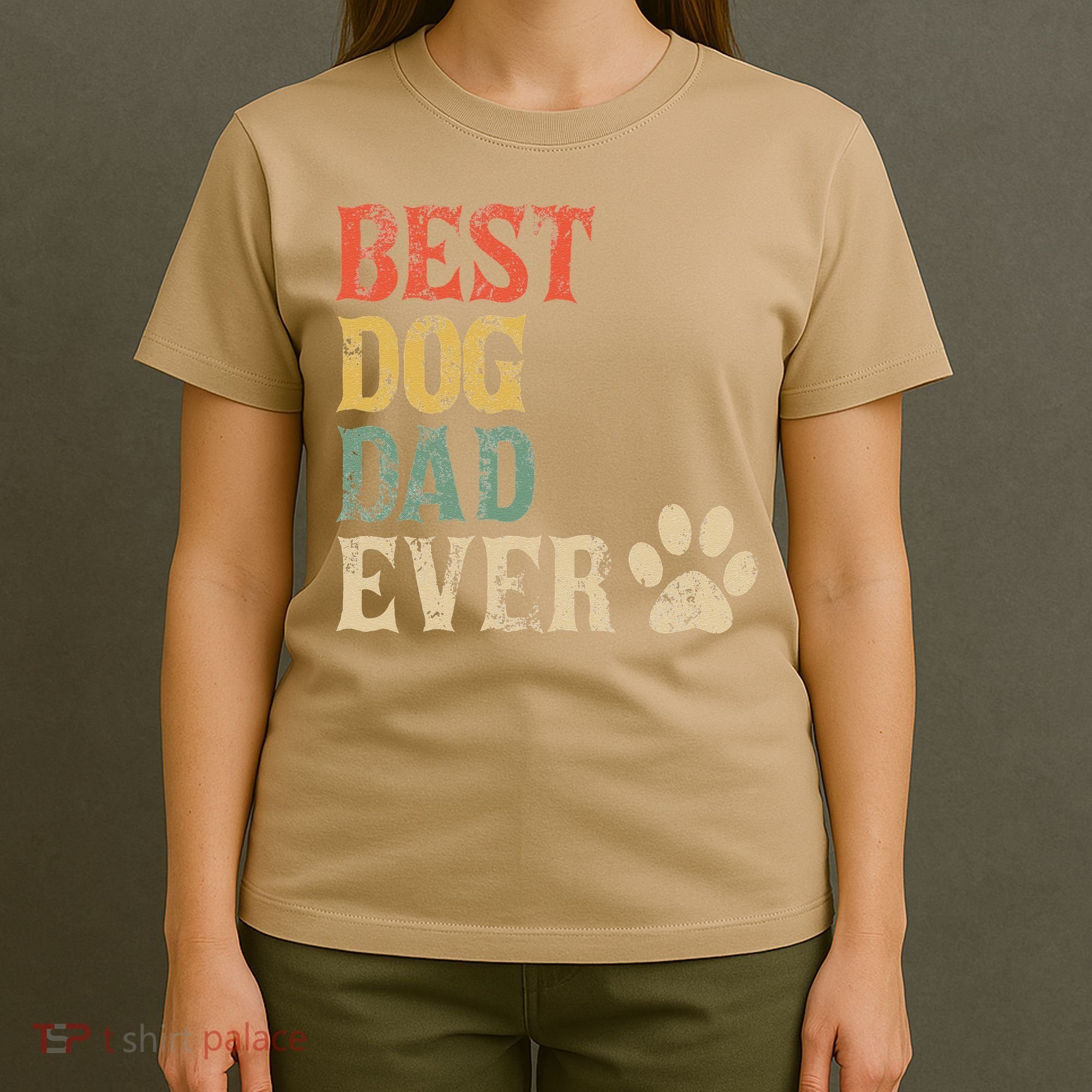 Best Dog Dad Ever Vintage Dog Daddy Retro Doggy Father T-Shirt