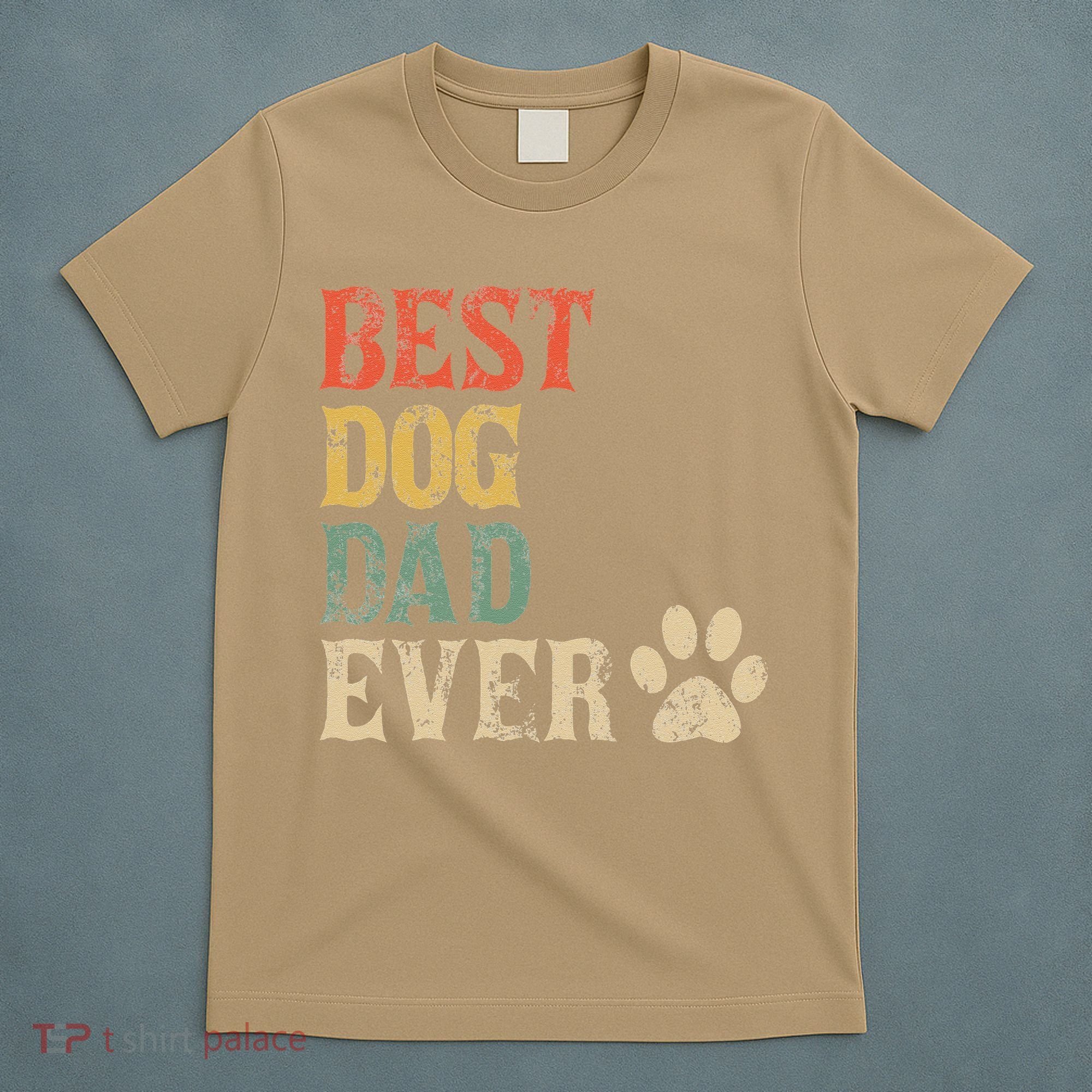 Best Dog Dad Ever Vintage Dog Daddy Retro Doggy Father T-Shirt
