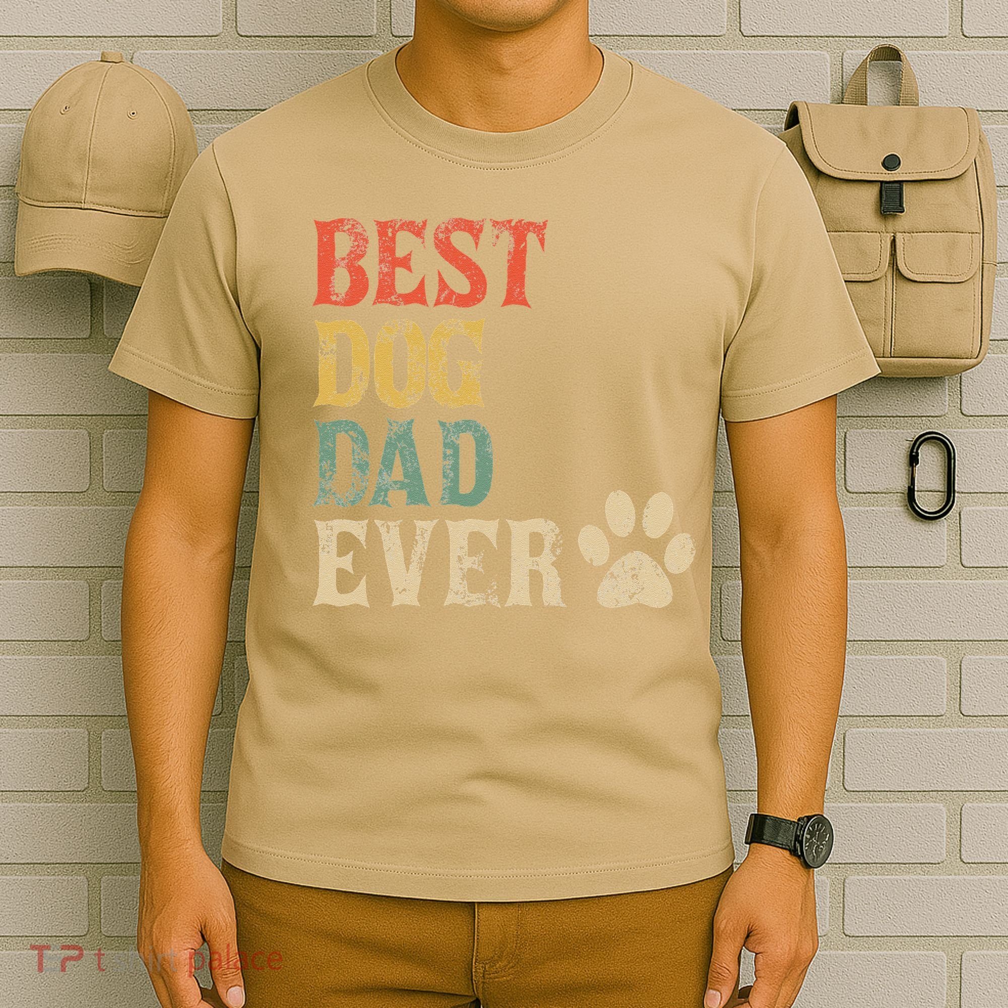 Best Dog Dad Ever Vintage Dog Daddy Retro Doggy Father T-Shirt