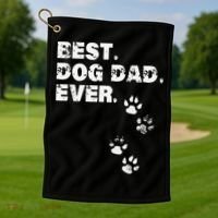 Best Dog Dad Ever Gift For Fathers Day Golf Towel thumb 1