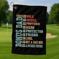 Bonus Dad Definition Is Not A Dad Bod ItS A Father Figure Great Gift Golf Towel thumb 1