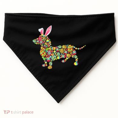 Bunny Dachshund Dog Shape Hunting Eggs USA-Made Doggie Bandana