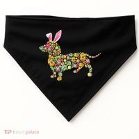 Bunny Dachshund Dog Shape Hunting Eggs USA-Made Doggie Bandana thumb 0
